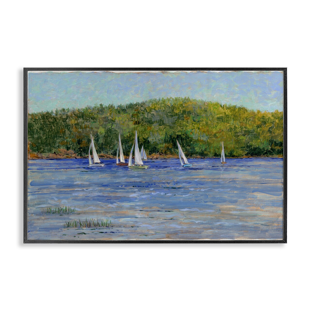 Stupell Industries Sailboat Fleet in Distance Framed Giclee By Tim Coffey